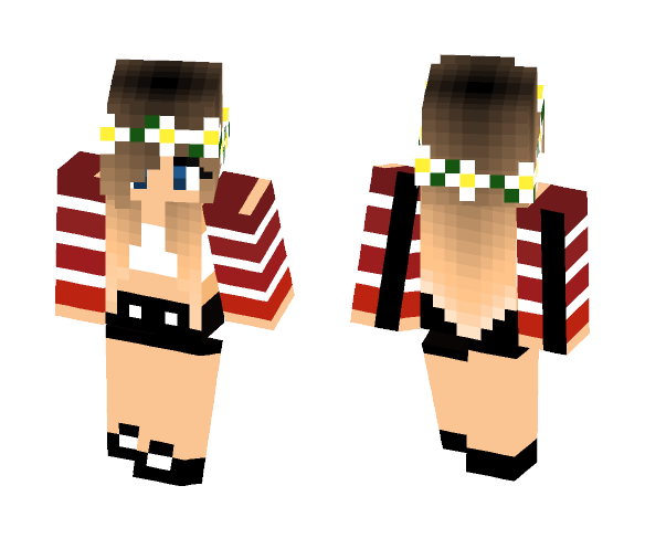 Teenage Girl With Flower Crown - Flower Crown Minecraft Skins - image 1