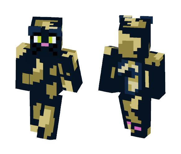 Blue Cat with Blond Splotches (OC) - Cat Minecraft Skins - image 1