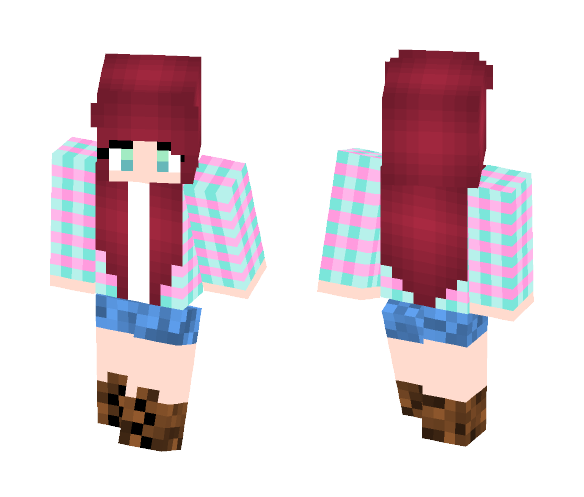 Download Free Country Girl w/ Red hair Skin for Minecraft image 1 Country Girl w/ Red hair - Color Haired Girls Minecraft Skins - image 1