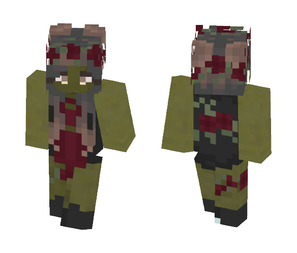 Flowered Hair FeOrc - Female Minecraft Skins - image 1