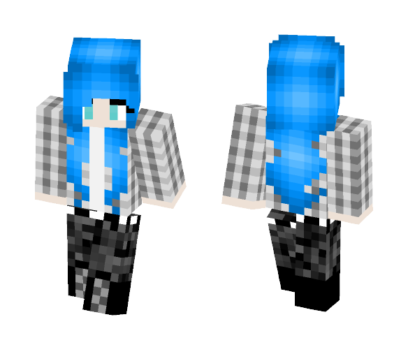 Download Free Blue Hair Girl Skin for Minecraft image 1 Blue Hair Girl - Color Haired Girls Minecraft Skins - image 1