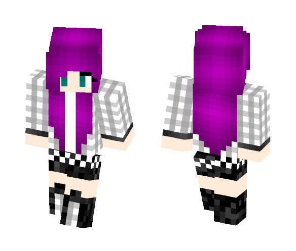 Download Free Purple Hair Girl Skin for Minecraft image 1 Purple Hair Girl - Color Haired Girls Minecraft Skins - image 1