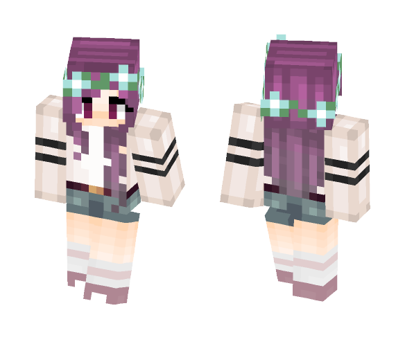 Download Free ~The_Victorious13~ Purple hair girl Skin for Minecraft image 1 ~The_Victorious13~ Purple hair girl - Color Haired Girls Minecraft Skins - image 1