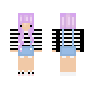 Chibi girl w/ purple hair - Color Haired Girls Minecraft Skins - image 2