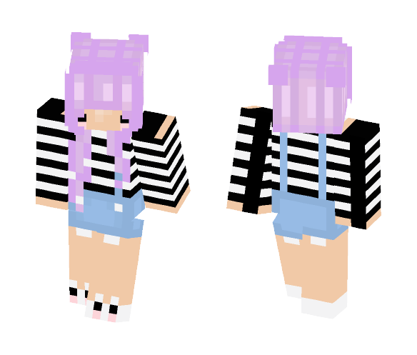 Chibi girl w/ purple hair - Color Haired Girls Minecraft Skins - image 1