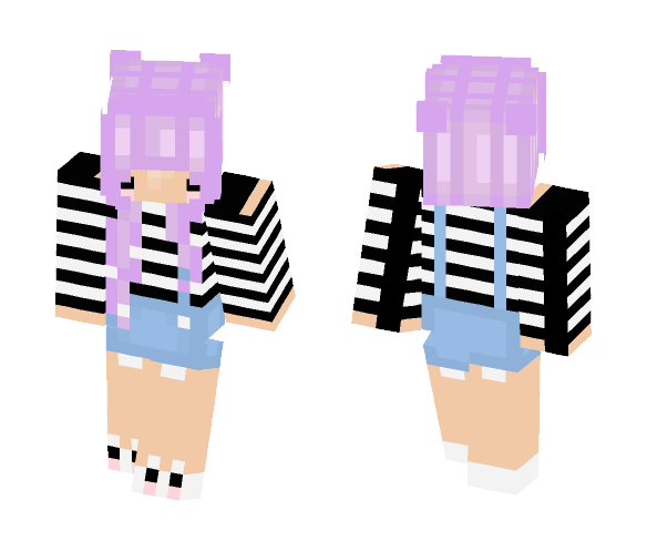 Download Free Chibi girl w/ purple hair Skin for Minecraft image 1 Chibi girl w/ purple hair - Color Haired Girls Minecraft Skins - image 1
