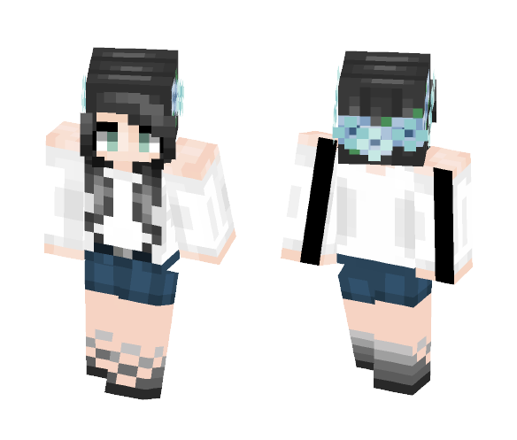 Aqua Blossom - Female Minecraft Skins - image 1