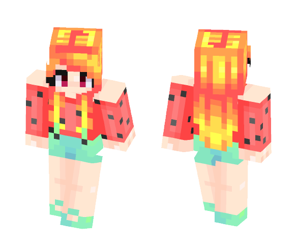 Download Free Watermelon Girl Skin for Minecraft image 1 Watermelon Girl - Girl Minecraft Skins - image 1