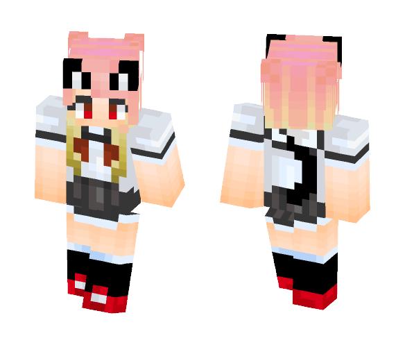 Download Free Rainbow Cat girl in Seifuku Skin for Minecraft image 1 Rainbow Cat girl in Seifuku - Cat Minecraft Skins - image 1