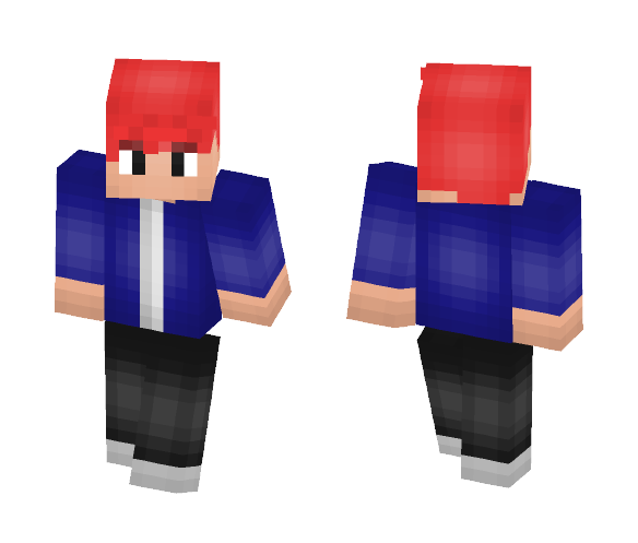 Red Hair Guy w/ Blue Jacket - Male Minecraft Skins - image 1