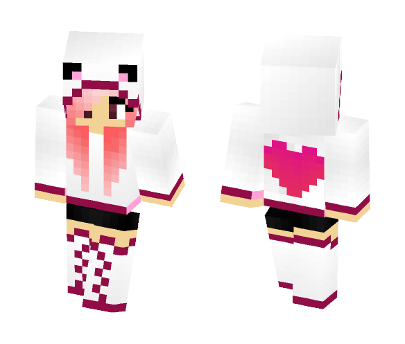 Download Free Strawberry Panda Girl Skin for Minecraft image 1 Strawberry Panda Girl - Girl Minecraft Skins - image 1