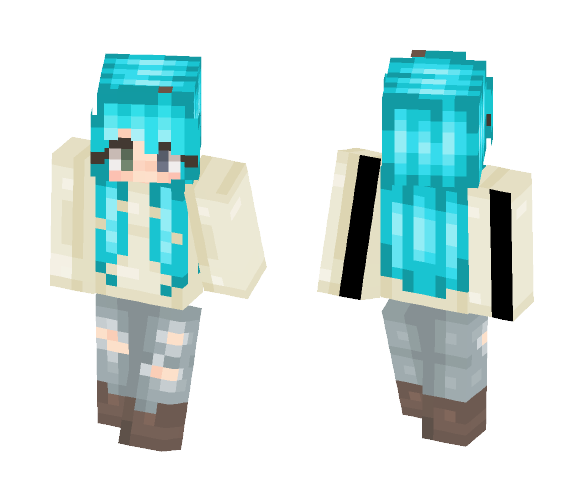 Blue Hair - Female Minecraft Skins - image 1