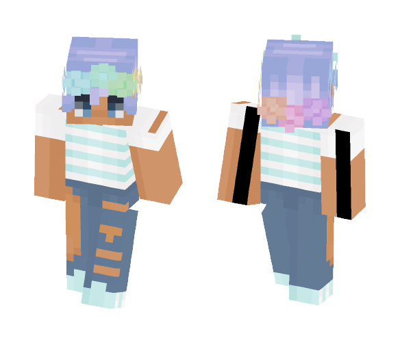 Pastel flowers ✿ [girl in desc] - Male Minecraft Skins - image 1