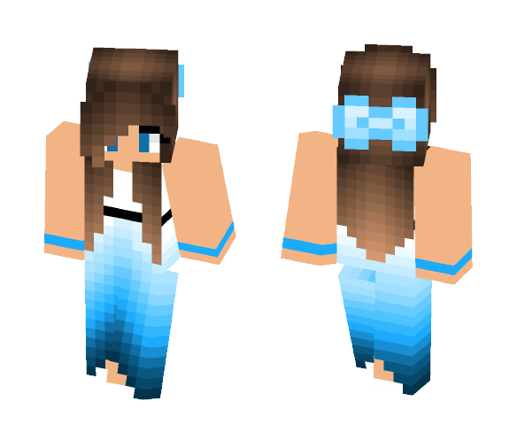 Download Free blue dress girl Skin for Minecraft image 1 blue dress girl - Girl Minecraft Skins - image 1