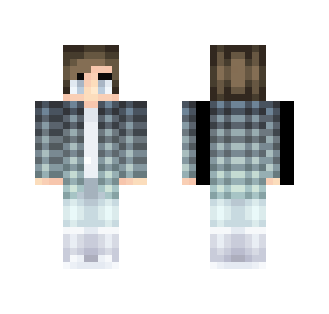 A guy with a blue plaid jacket