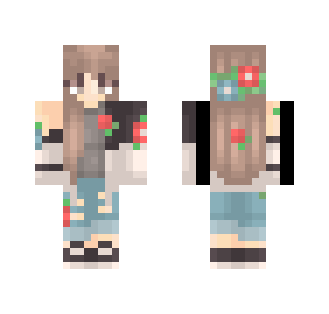 way too many flowers - Female Minecraft Skins - image 2