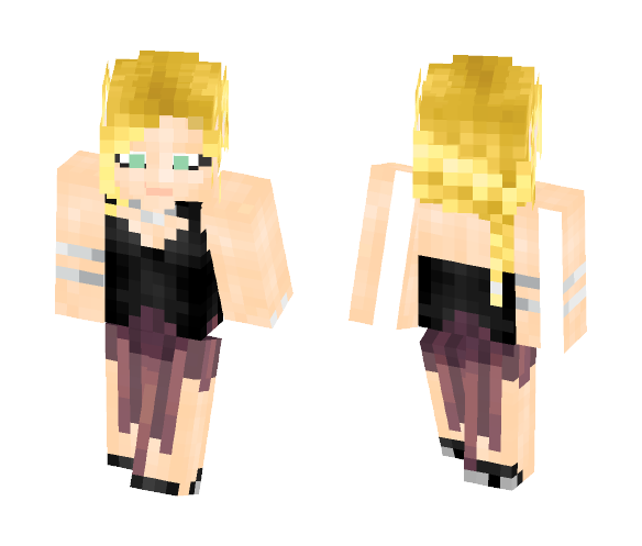 Download Free Collared Black Cocktail Dress Skin for Minecraft image 1 Collared Black Cocktail Dress - Female Minecraft Skins - image 1