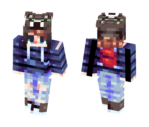 black cat at night - Cat Minecraft Skins - image 1