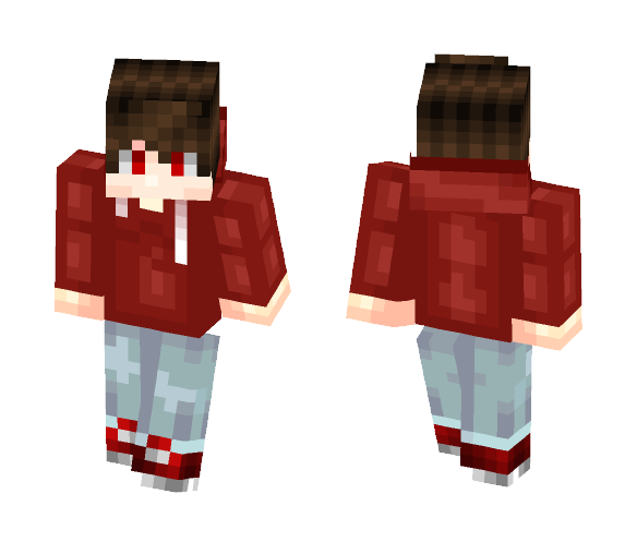 Boy in Hoodie (Red) - Boy Minecraft Skins - image 1