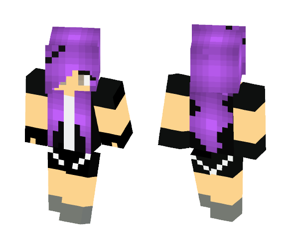 Download Free Purple Haired Girl Skin for Minecraft image 1 Purple Haired Girl - Color Haired Girls Minecraft Skins - image 1