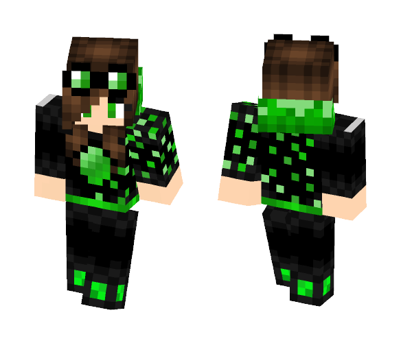 Emerald Hoodie Girl - Girl Minecraft Skins - image 1