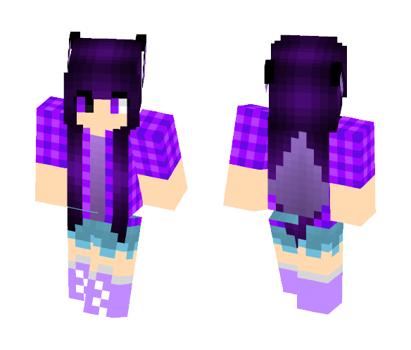 Download Free Wolf Girl (Purple) Skin for Minecraft image 1 Wolf Girl (Purple) - Girl Minecraft Skins - image 1