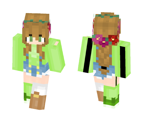 Flower Crown and Overalls | Cassyyy - Flower Crown Minecraft Skins - image 1