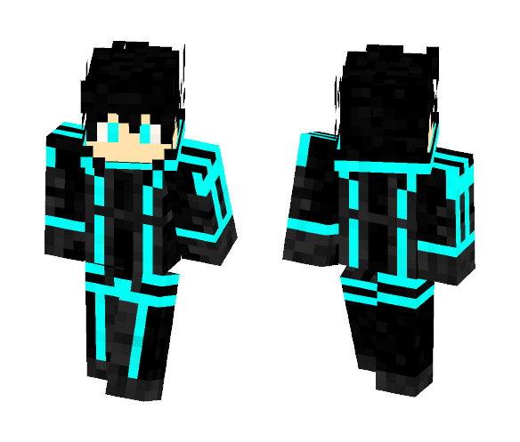 Download Free Neon Blue Future Fighter Skin for Minecraft image 1 Neon Blue Future Fighter - Male Minecraft Skins - image 1