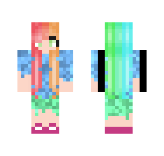 Rainbow hair - Jean Shirt - Female Minecraft Skins - image 2