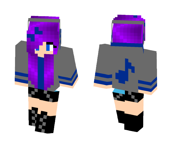 Download Free Music Girl Skin for Minecraft image 1 Music Girl - Girl Minecraft Skins - image 1