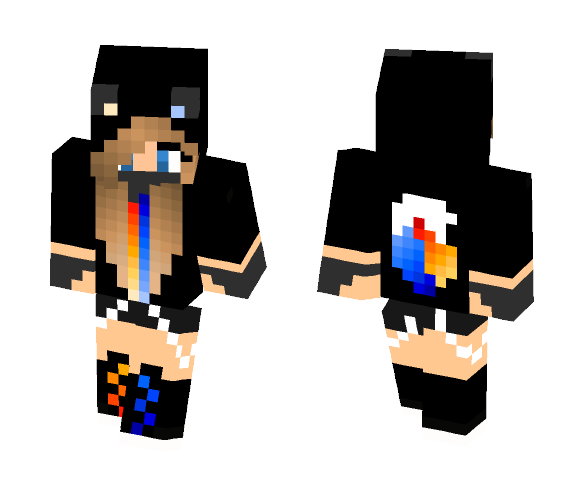 Download Free ninja fire and ice fox girl Skin for Minecraft image 1 ninja fire and ice fox girl - Girl Minecraft Skins - image 1