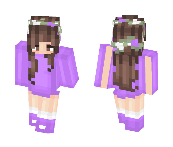 Download Free Purple Dress Girl Skin for Minecraft image 1 Purple Dress Girl - Girl Minecraft Skins - image 1