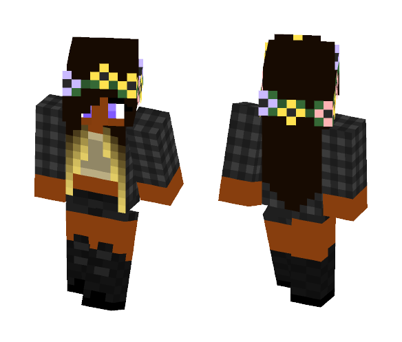 Flower Crown and Ombre Hair - Flower Crown Minecraft Skins - image 1