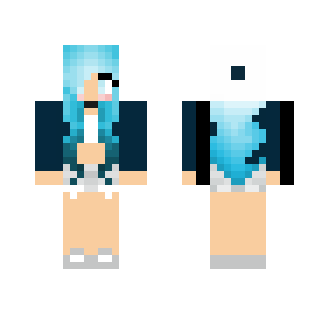 Blue haired Street -Style Girl