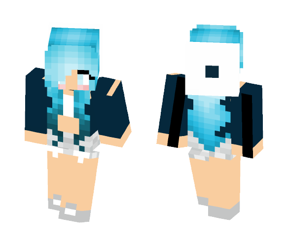Blue haired Street -Style Girl - Color Haired Girls Minecraft Skins - image 1