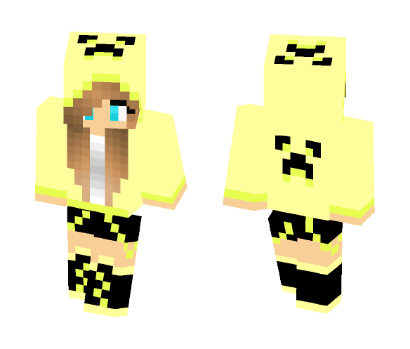 Download Free girl creeper yellow cute Skin for Minecraft image 1 girl creeper yellow cute - Cute Girls Minecraft Skins - image 1
