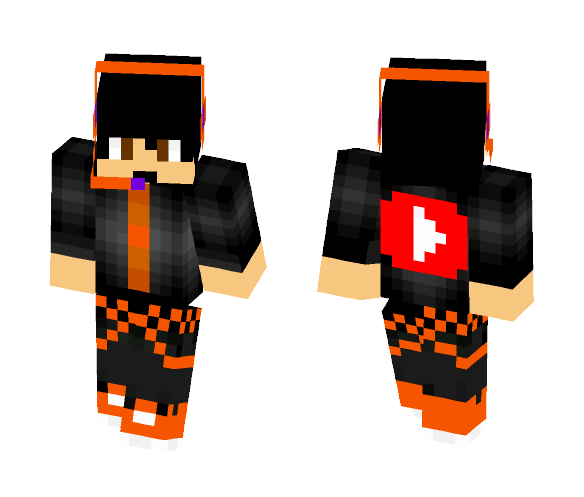 Orange Gamer - Male Minecraft Skins - image 1