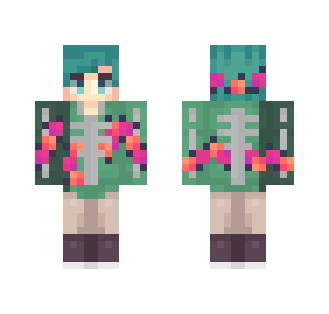 Fury | Skeleton Bones & flowers - Male Minecraft Skins - image 2