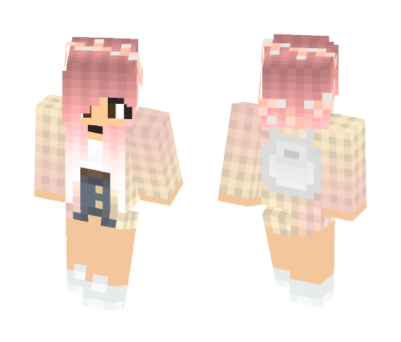 Download Free Cute School Girl With Pink Hair Skin for Minecraft image 1 Cute School Girl With Pink Hair - Color Haired Girls Minecraft Skins - image 1
