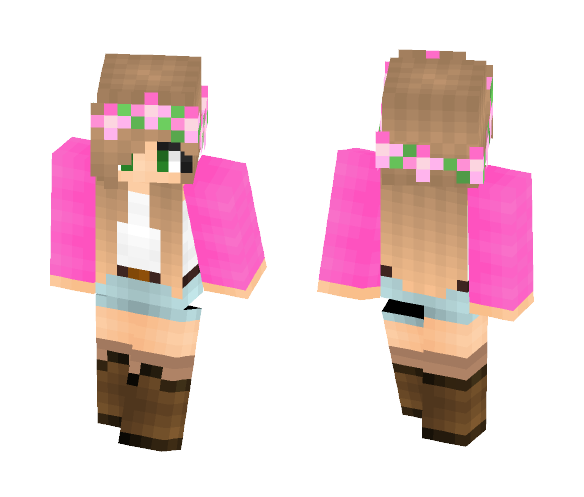 Download Free Floral Girl Skin for Minecraft image 1 Floral Girl - Girl Minecraft Skins - image 1