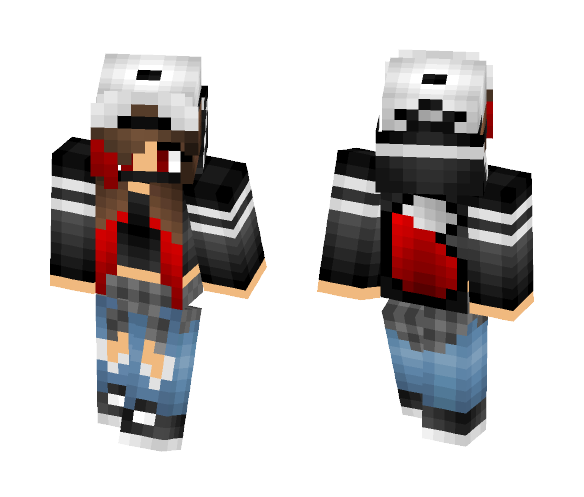 Download Free Red wolf girl Tomboy Skin for Minecraft image 1 Red wolf girl Tomboy - Girl Minecraft Skins - image 1