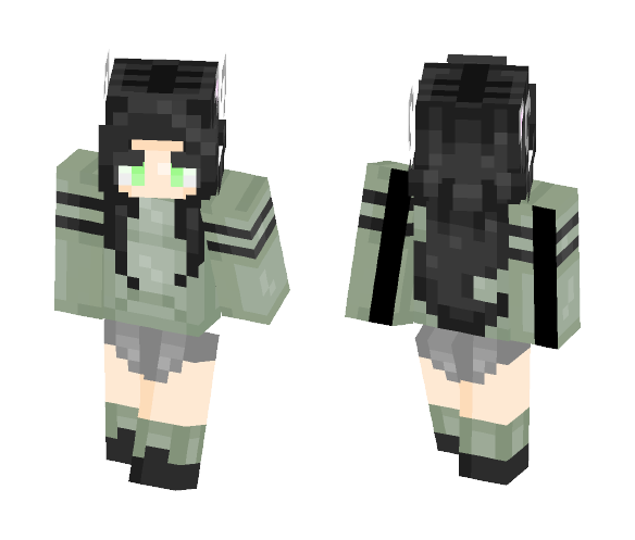 Download Free Teen girl with Green sweater Skin for Minecraft image 1 Teen girl with Green sweater - Girl Minecraft Skins - image 1