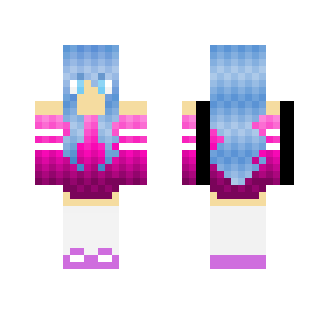 Cute Blue haired girl - Color Haired Girls Minecraft Skins - image 2