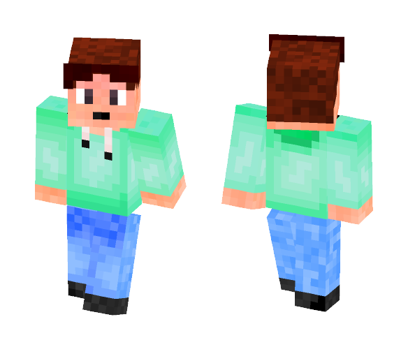 Download Free Green Hoodie Boy Skin for Minecraft image 1 Green Hoodie Boy - Boy Minecraft Skins - image 1
