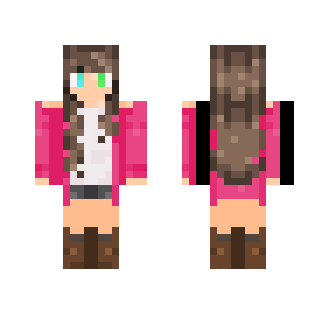 Girl with pink sweater