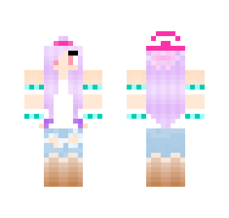 Purple Haired Girl - Color Haired Girls Minecraft Skins - image 2