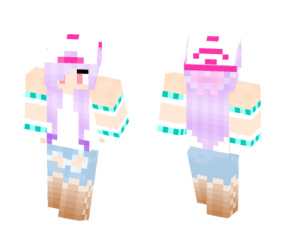 Purple Haired Girl - Color Haired Girls Minecraft Skins - image 1