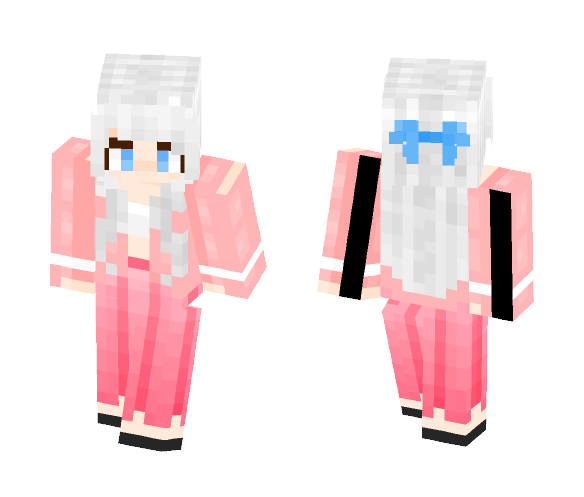 Download Free A girl in a pink dress Skin for Minecraft image 1 A girl in a pink dress - Girl Minecraft Skins - image 1