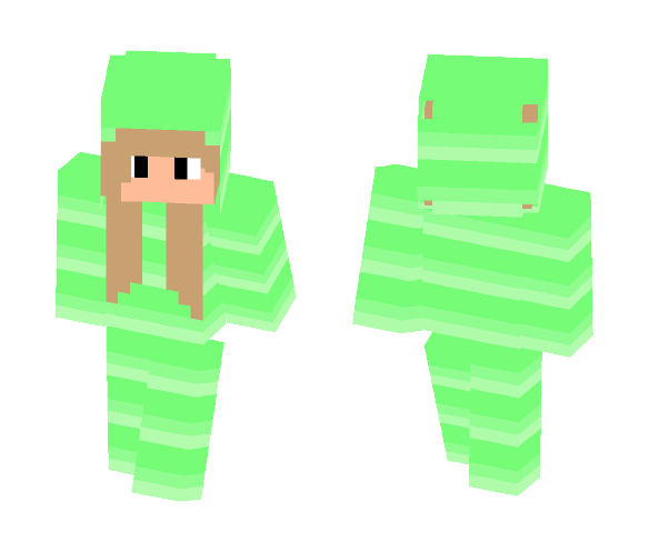 Download Free Slither.io Onesie Girl - Green Skin for Minecraft image 1 Slither.io Onesie Girl - Green - Girl Minecraft Skins - image 1