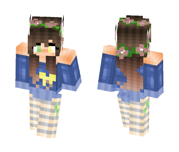 Neko Sweater w/ Flower Crown - Flower Crown Minecraft Skins - image 1
